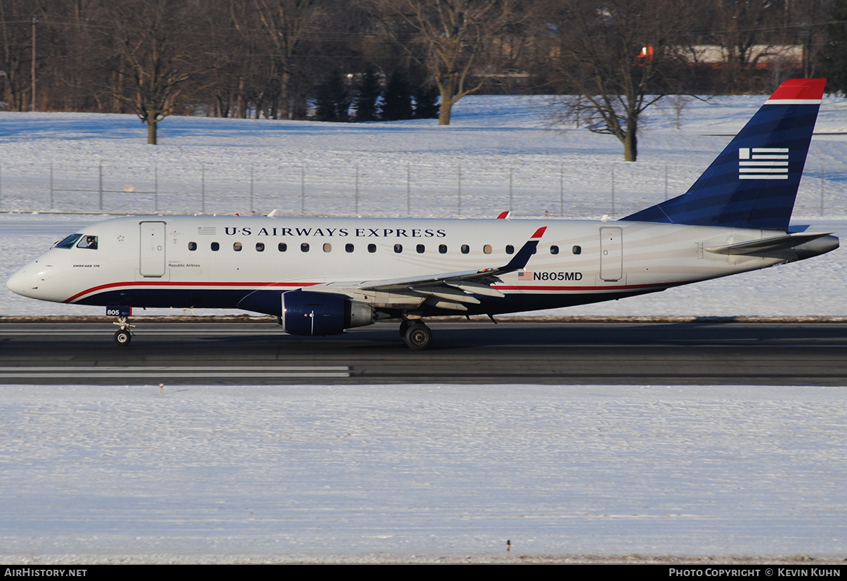 Aircraft Photo of N805MD | Embraer 170SU (ERJ-170-100SU) | US Airways Express | AirHistory.net #639414