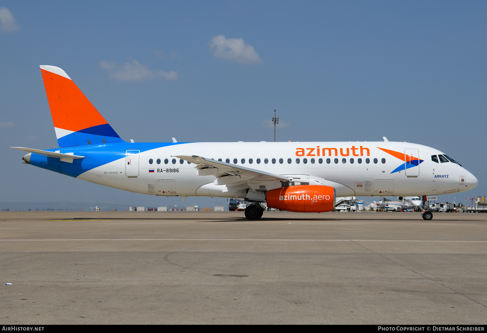 Aircraft Photo of RA-89186 | Sukhoi SSJ-100-95B-LR Superjet 100 (RRJ-95LR) | Azimuth Airlines | AirHistory.net #639424