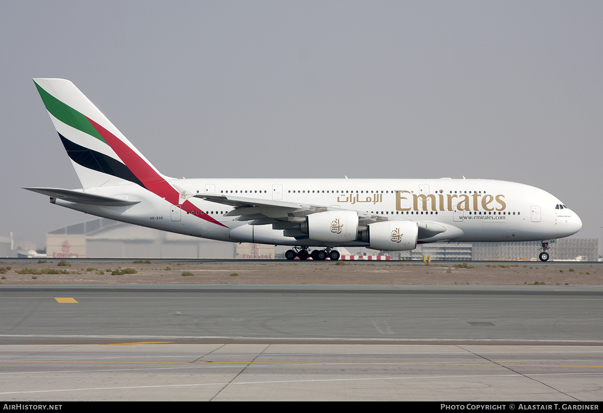 Aircraft Photo of A6-EDE | Airbus A380-861 | Emirates | AirHistory.net #639564