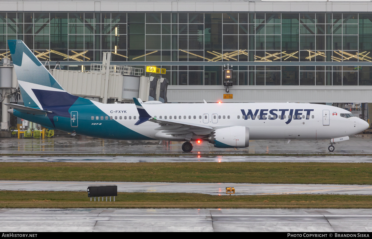 Aircraft Photo of C-FXYK | Boeing 737-8 Max 8 | WestJet | AirHistory.net #639850