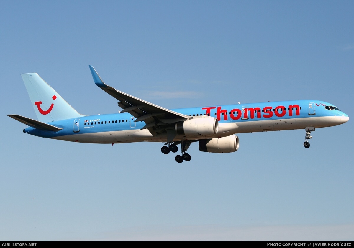 Aircraft Photo of G-OOBF | Boeing 757-28A | Thomson Airways | AirHistory.net #639900