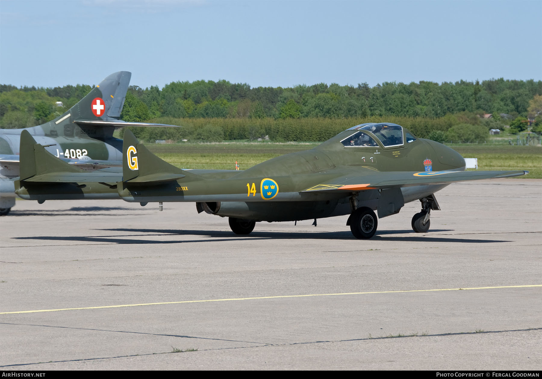 Aircraft Photo of SE-DXX / 28DXX | De Havilland D.H. 115 Vampire T55 | Sweden - Air Force | AirHistory.net #640394