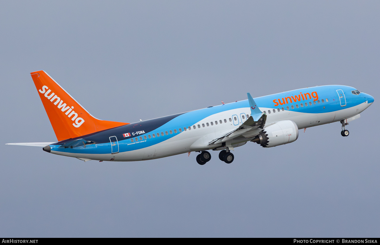 Aircraft Photo of C-FDNA | Boeing 737-8 Max 8 | Sunwing Airlines | AirHistory.net #640419