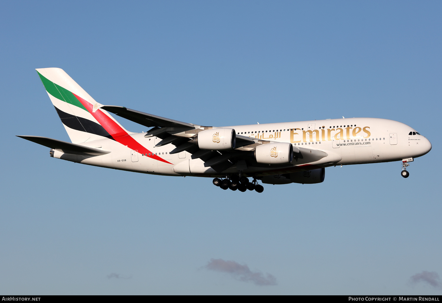 Aircraft Photo of A6-EOB | Airbus A380-861 | Emirates | AirHistory.net #640818