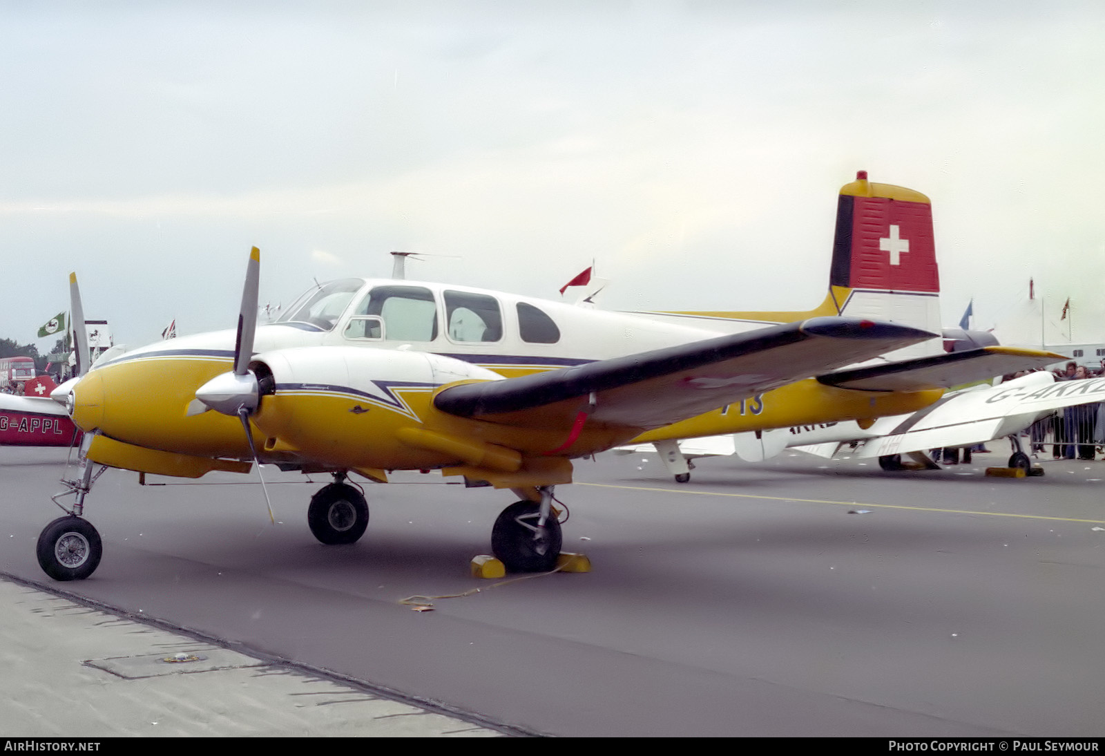 Aircraft Photo of A-713 | Beech E50 Twin Bonanza | Switzerland - Air Force | AirHistory.net #640977