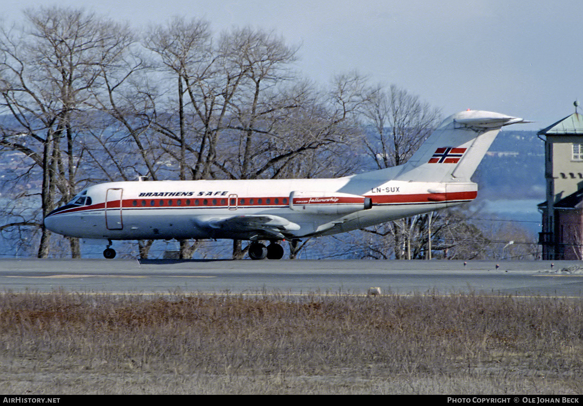 Aircraft Photo of LN-SUX | Fokker F28-1000 Fellowship | Braathens SAFE | AirHistory.net #641517