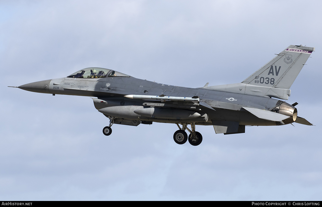 Aircraft Photo of 89-2038 / AF89-038 | General Dynamics F-16CG Fighting Falcon | USA - Air Force | AirHistory.net #641652