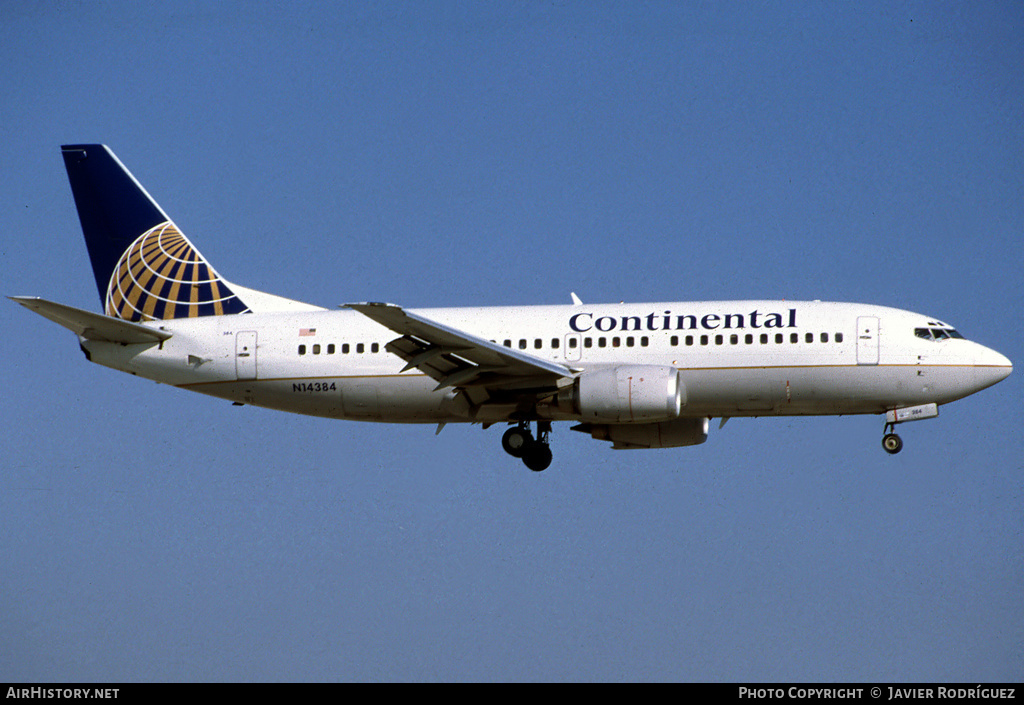 Aircraft Photo of N14384 | Boeing 737-3Q8 | Continental Airlines | AirHistory.net #641730