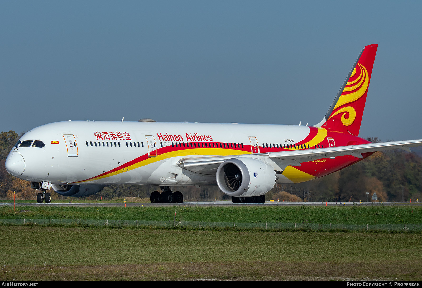 Aircraft Photo of B-7835 | Boeing 787-9 Dreamliner | Hainan Airlines | AirHistory.net #641857