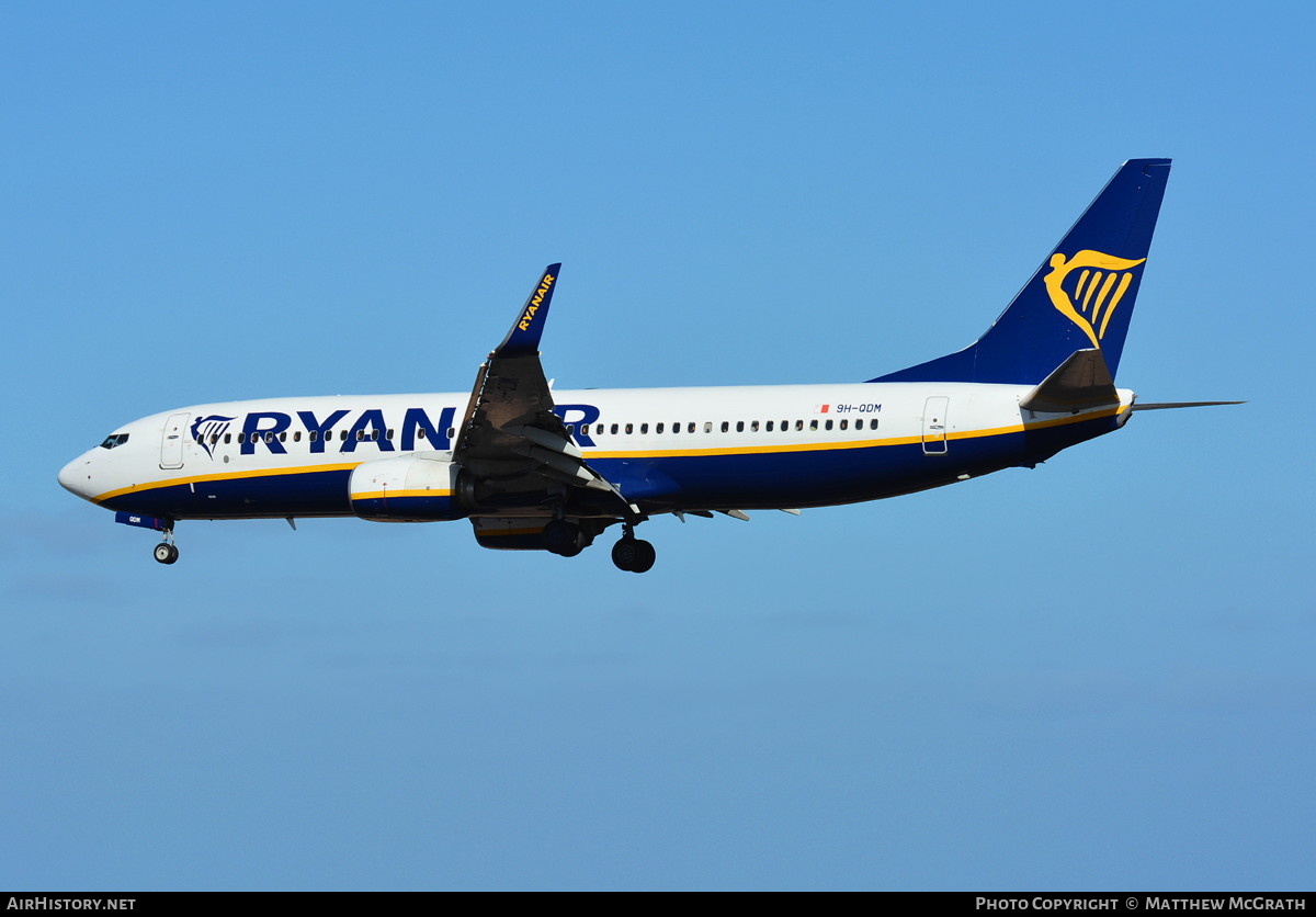 Aircraft Photo of 9H-QDM | Boeing 737-800 | Ryanair | AirHistory.net #642542