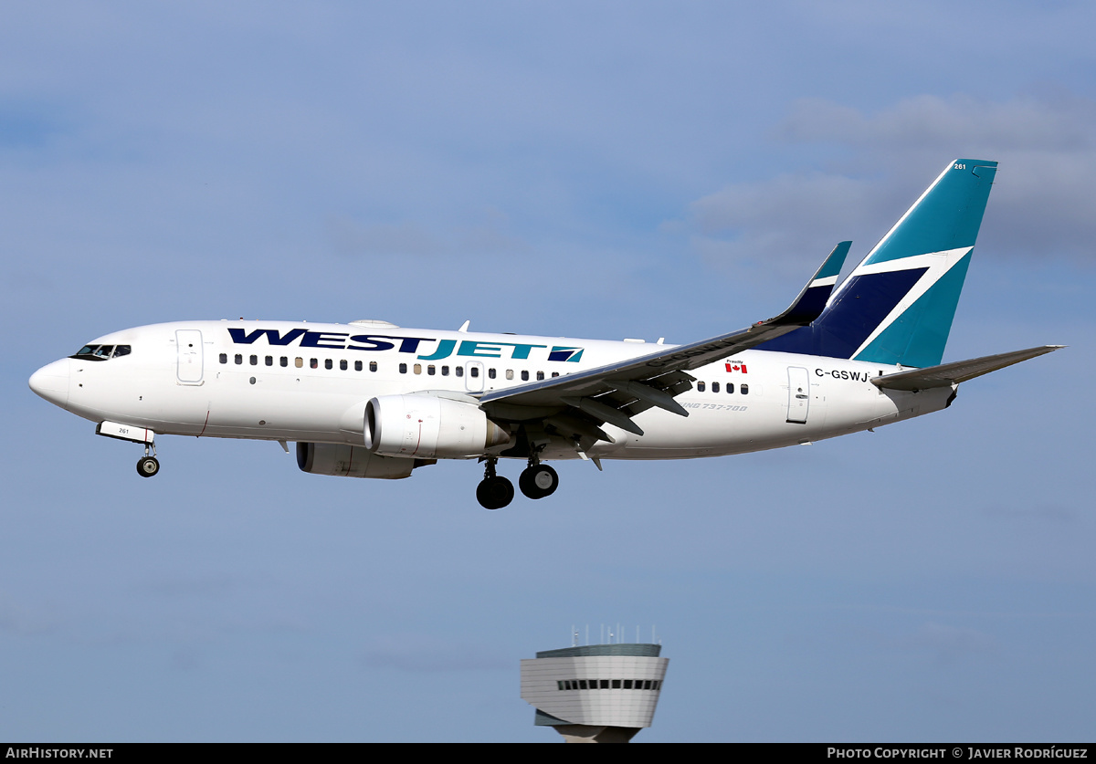 Aircraft Photo of C-GSWJ | Boeing 737-7CT | WestJet | AirHistory.net #643056