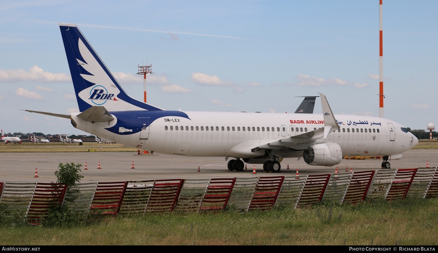Aircraft Photo of OM-LEX | Boeing 737-8BK | Badr Airlines - BDR | AirHistory.net #643109