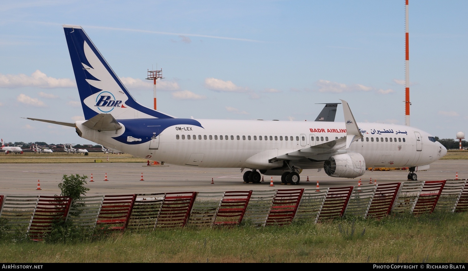 Aircraft Photo of OM-LEX | Boeing 737-8BK | Badr Airlines | AirHistory.net #643109