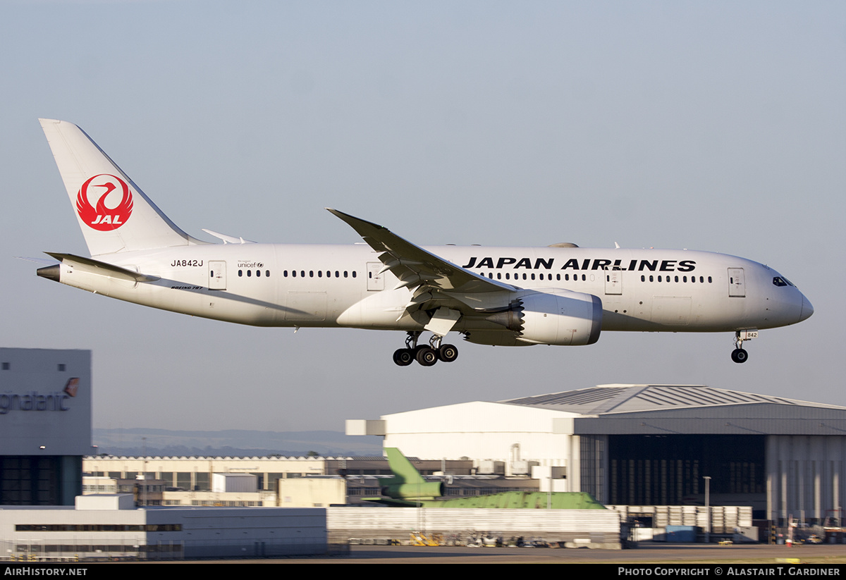 Aircraft Photo of JA842J | Boeing 787-8 Dreamliner | Japan Airlines - JAL | AirHistory.net #643244