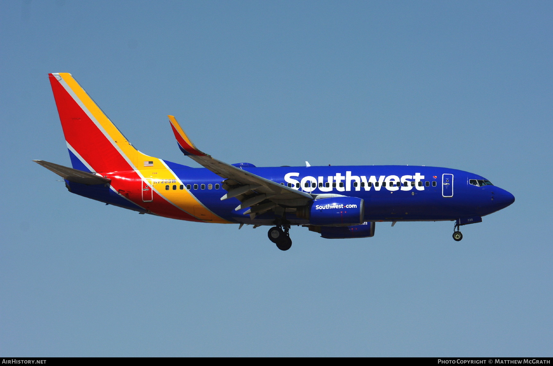 Aircraft Photo of N728SW | Boeing 737-7H4 | Southwest Airlines | AirHistory.net #644366