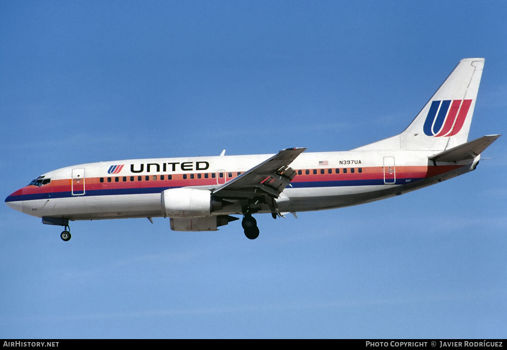 Aircraft Photo of N397UA | Boeing 737-322 | United Airlines | AirHistory.net #644702