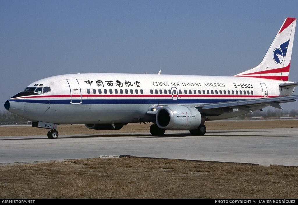 Aircraft Photo of B-2903 | Boeing 737-3Q8 | China Southwest Airlines | AirHistory.net #645139