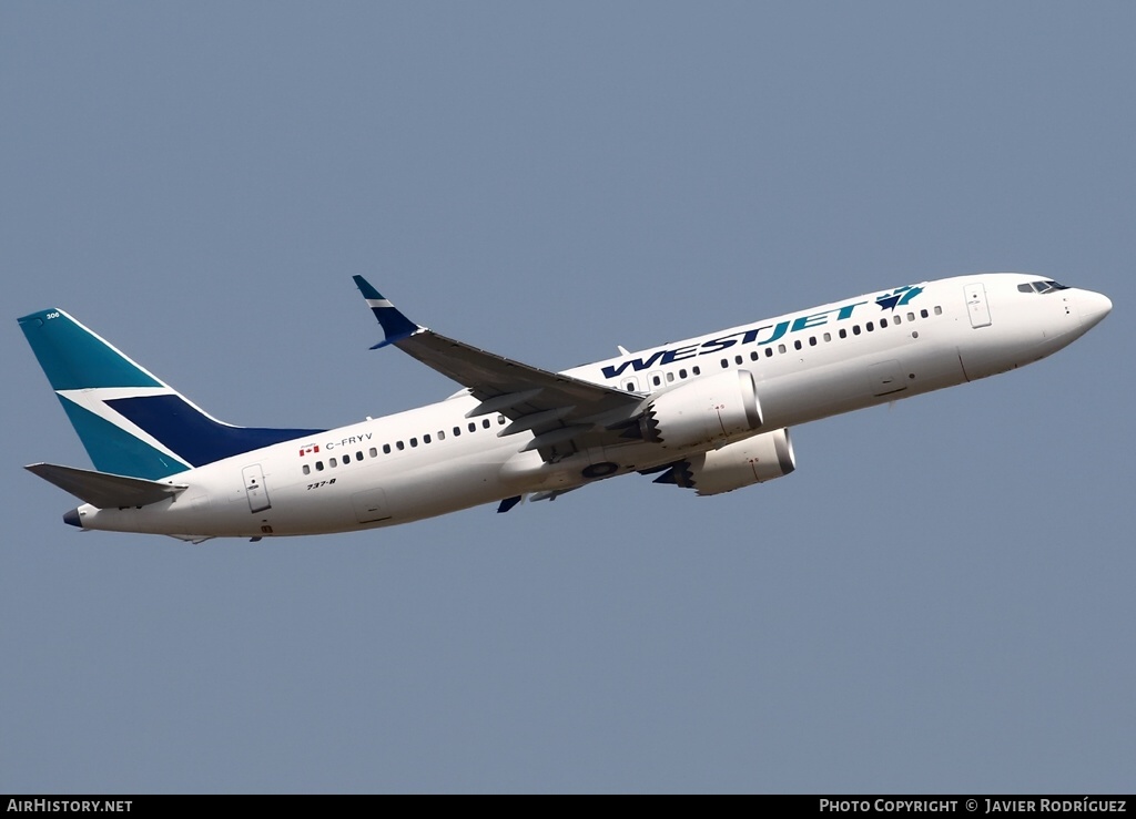 Aircraft Photo of C-FRYV | Boeing 737-8 Max 8 | WestJet | AirHistory.net #645269