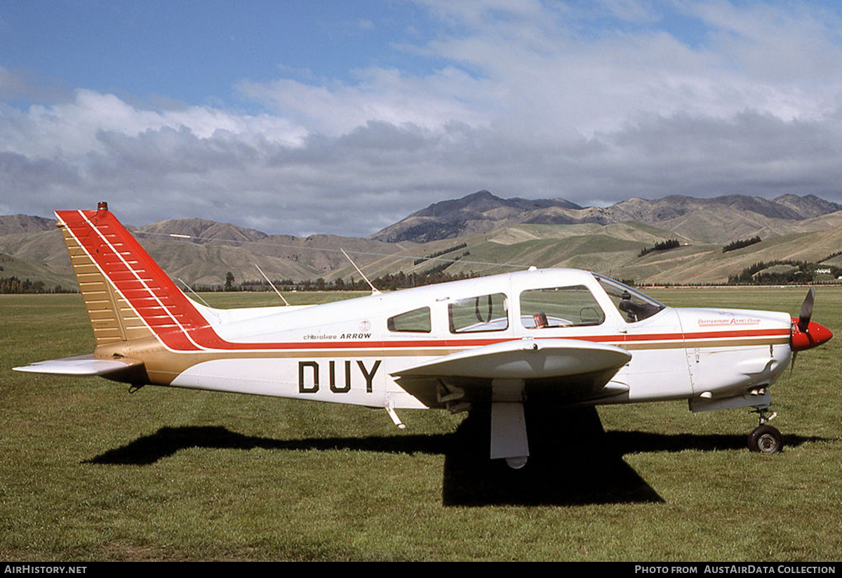 Aircraft Photo of ZK-DUY / DUY | Piper PA-28R-200 Cherokee Arrow II | Canterbury Aero Club | AirHistory.net #645347