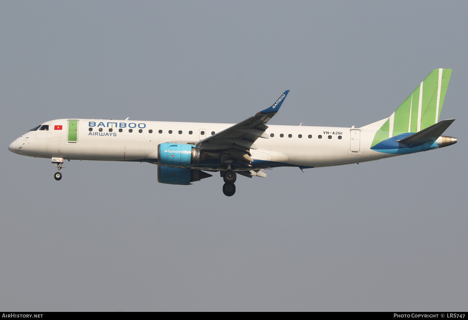 Aircraft Photo of VN-A261 | Embraer 190LR (ERJ-190-100LR) | Bamboo Airways | AirHistory.net #645586