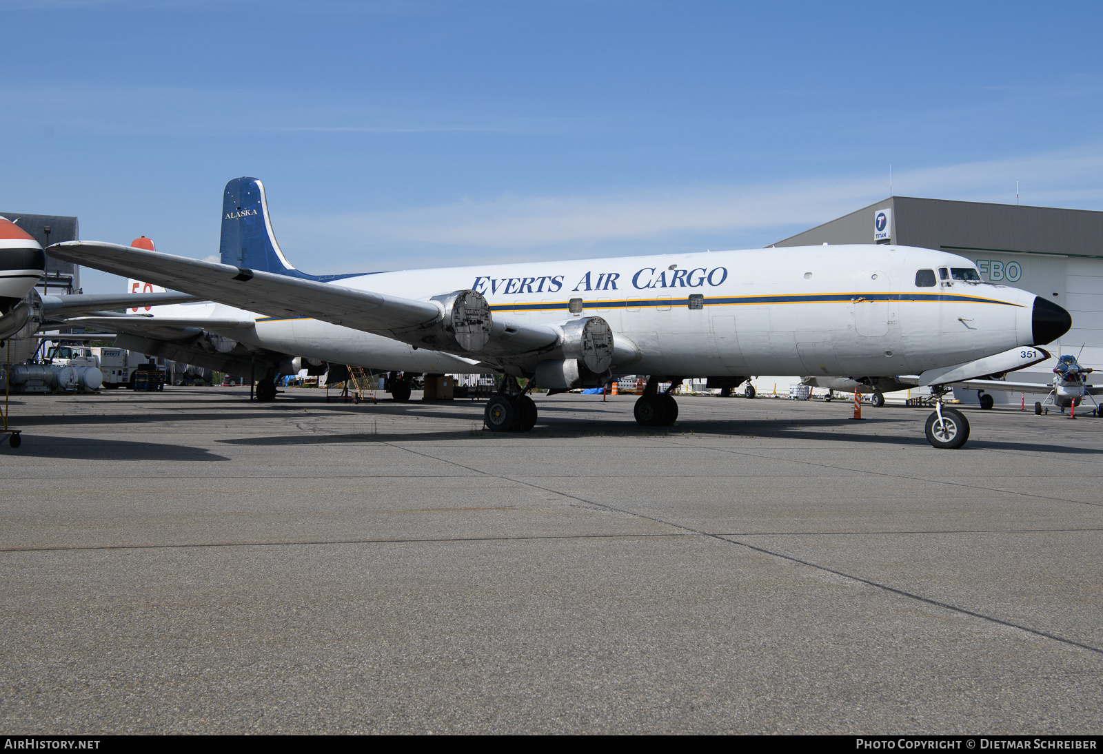 Aircraft Photo of N351CE | Douglas C-118A Liftmaster (DC-6A) | Everts Air Cargo | AirHistory.net #645619