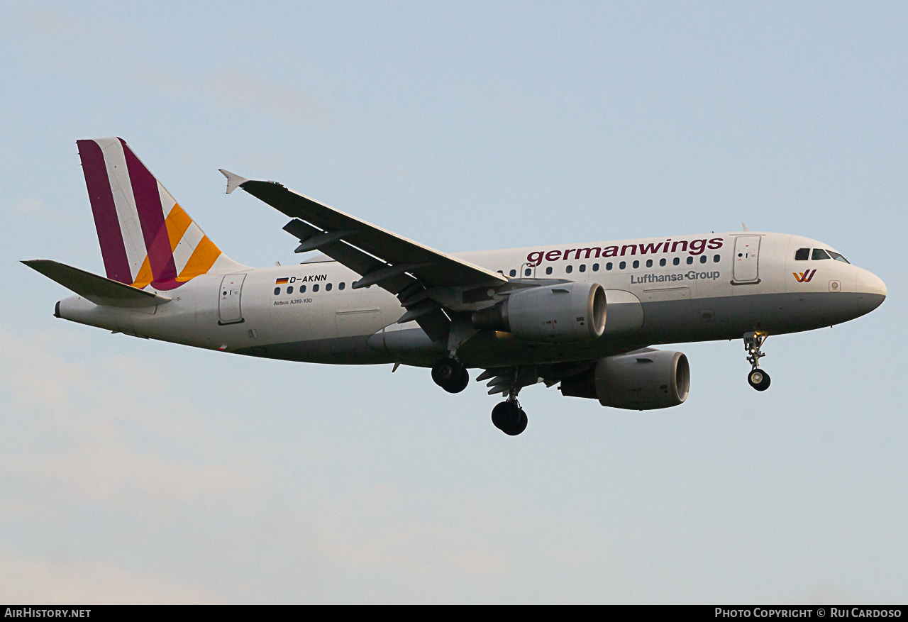 Aircraft Photo of D-AKNN | Airbus A319-112 | Germanwings | AirHistory.net #645750