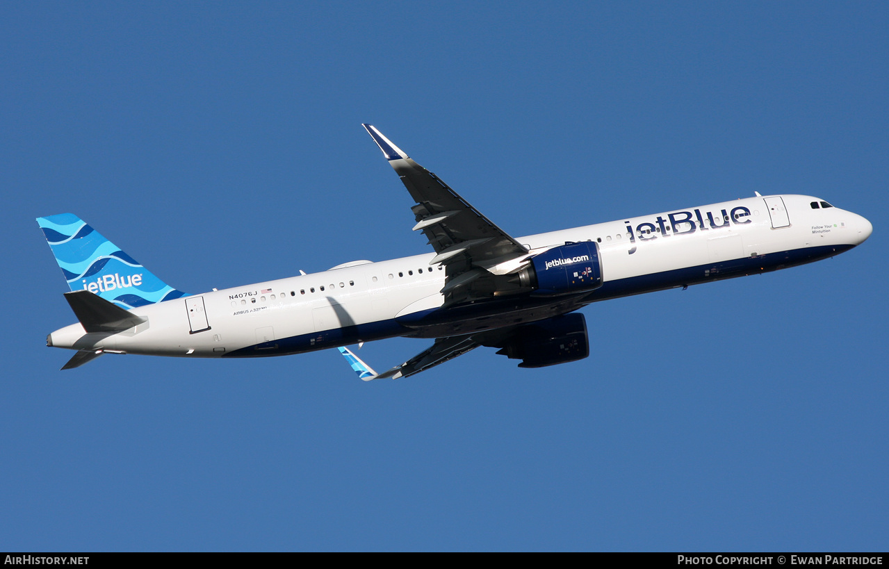Aircraft Photo of N4076J | Airbus A321-271NX | JetBlue Airways | AirHistory.net #645944