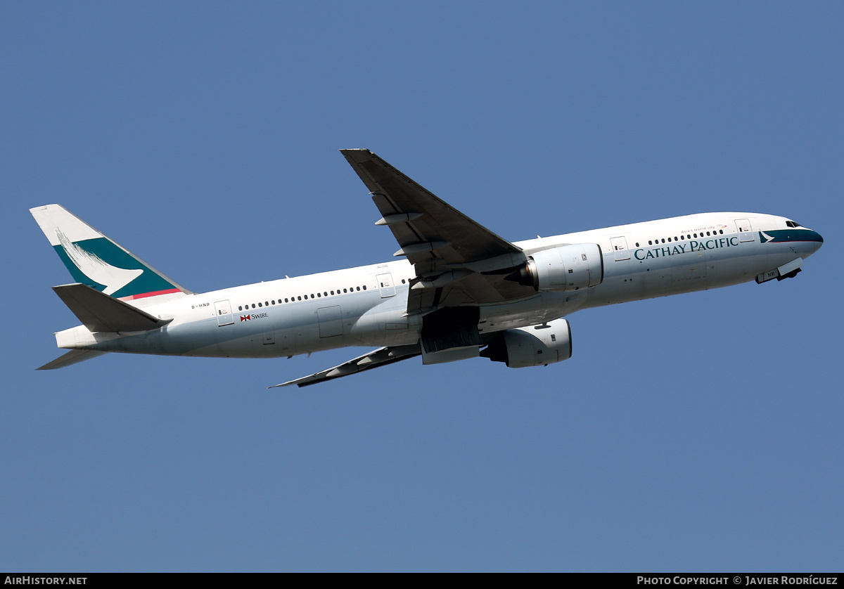 Aircraft Photo of B-HNB | Boeing 777-267 | Cathay Pacific Airways | AirHistory.net #645966