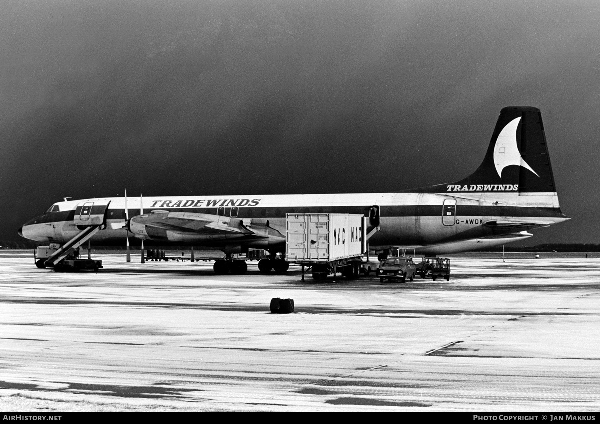 Aircraft Photo of G-AWDK | Canadair CL-44D4-1 | Tradewinds Airways | AirHistory.net #646085