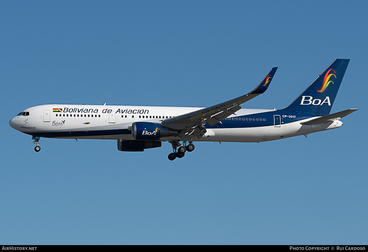 Aircraft Photo of CP-3017 | Boeing 767-328/ER | Boliviana de Aviación - BoA | AirHistory.net #646094