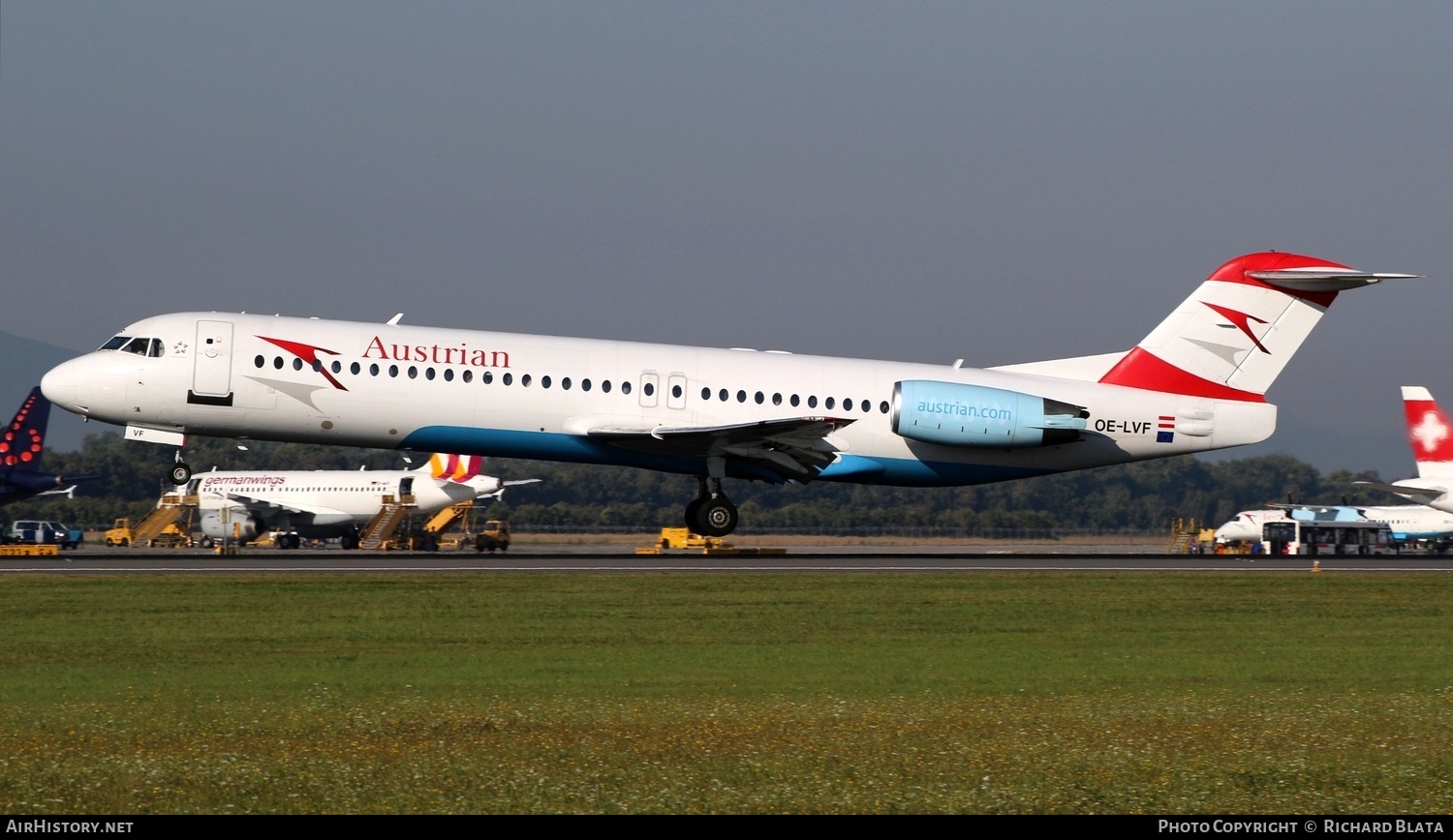 Aircraft Photo of OE-LVF | Fokker 100 (F28-0100) | Austrian Airlines | AirHistory.net #646248