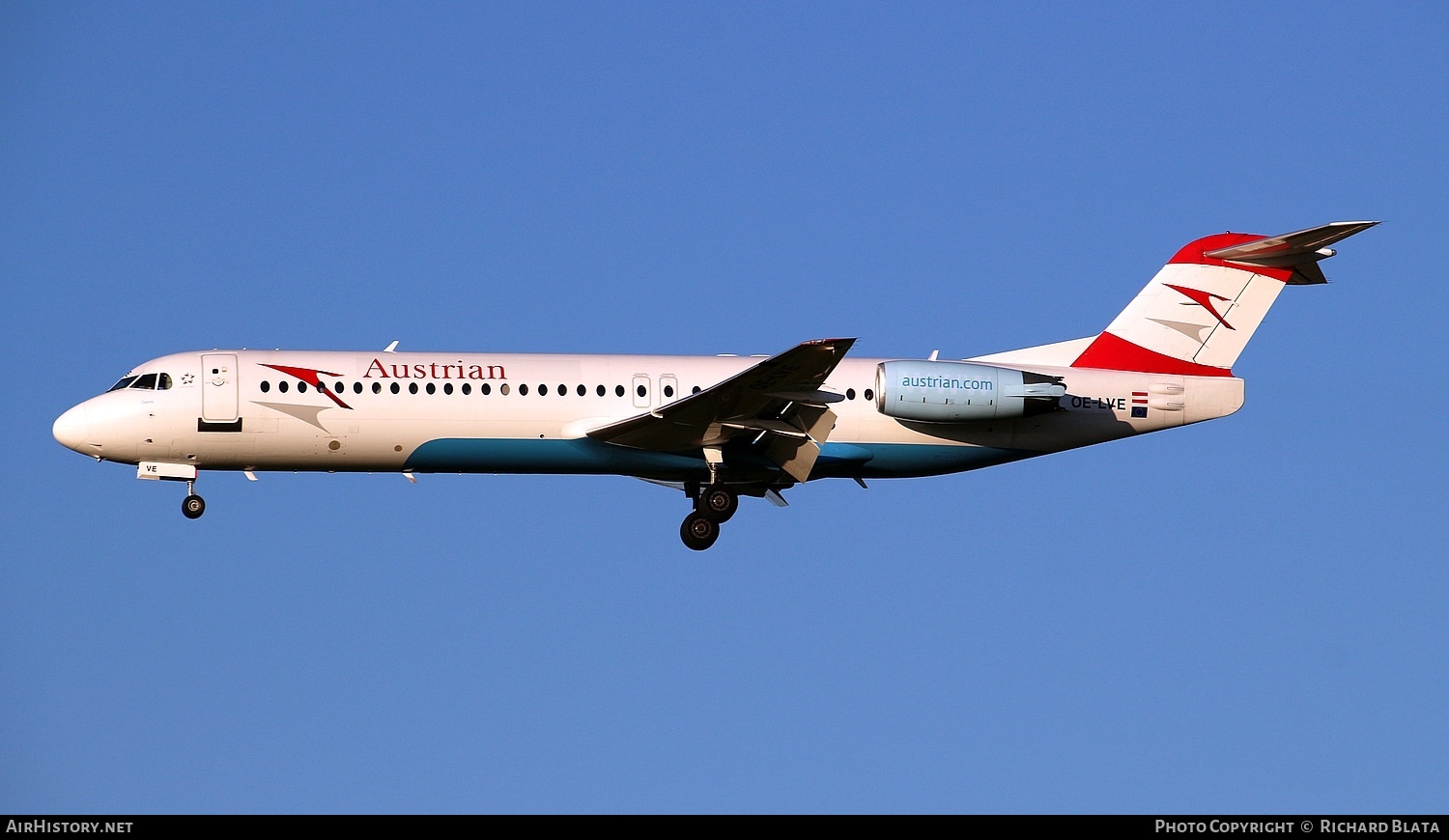 Aircraft Photo of OE-LVE | Fokker 100 (F28-0100) | Austrian Airlines | AirHistory.net #646250