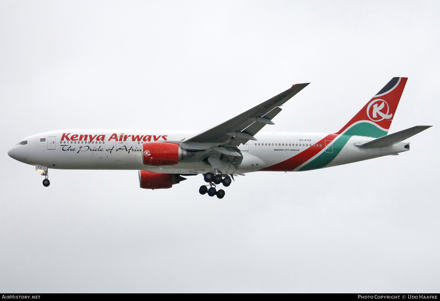 Aircraft Photo of 5Y-KYZ | Boeing 777-2U8/ER | Kenya Airways | AirHistory.net #646328