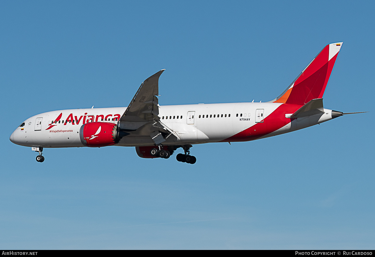 Aircraft Photo of N794AV | Boeing 787-8 Dreamliner | Avianca | AirHistory.net #646354