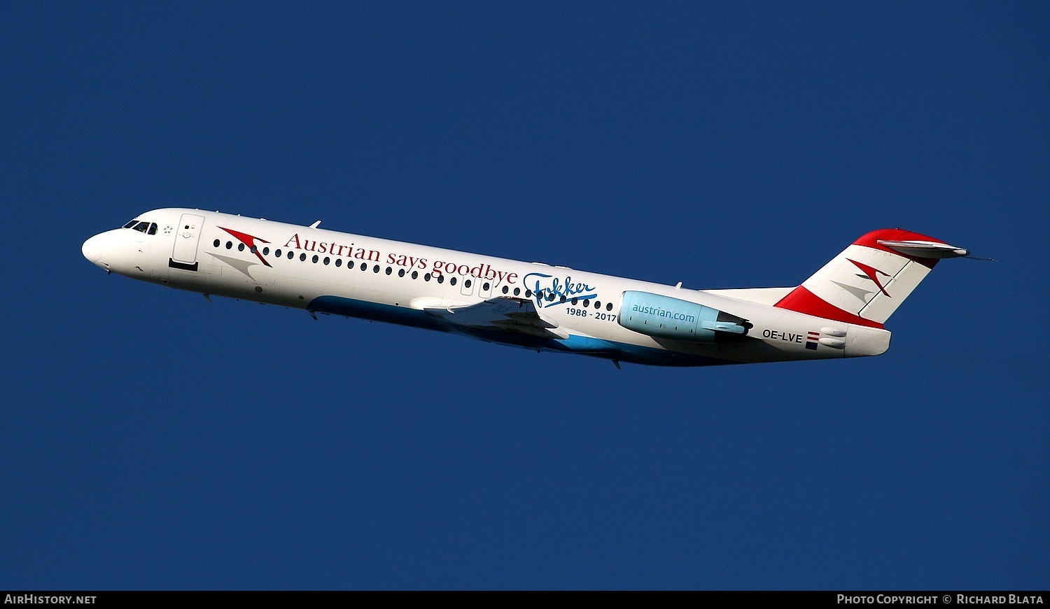 Aircraft Photo of OE-LVE | Fokker 100 (F28-0100) | Austrian Airlines | AirHistory.net #646669