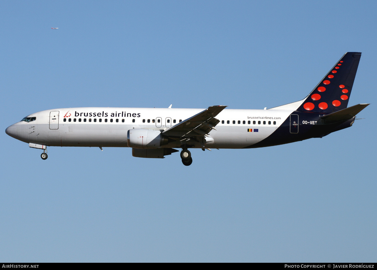 Aircraft Photo of OO-VET | Boeing 737-4Q8 | Brussels Airlines | AirHistory.net #646755