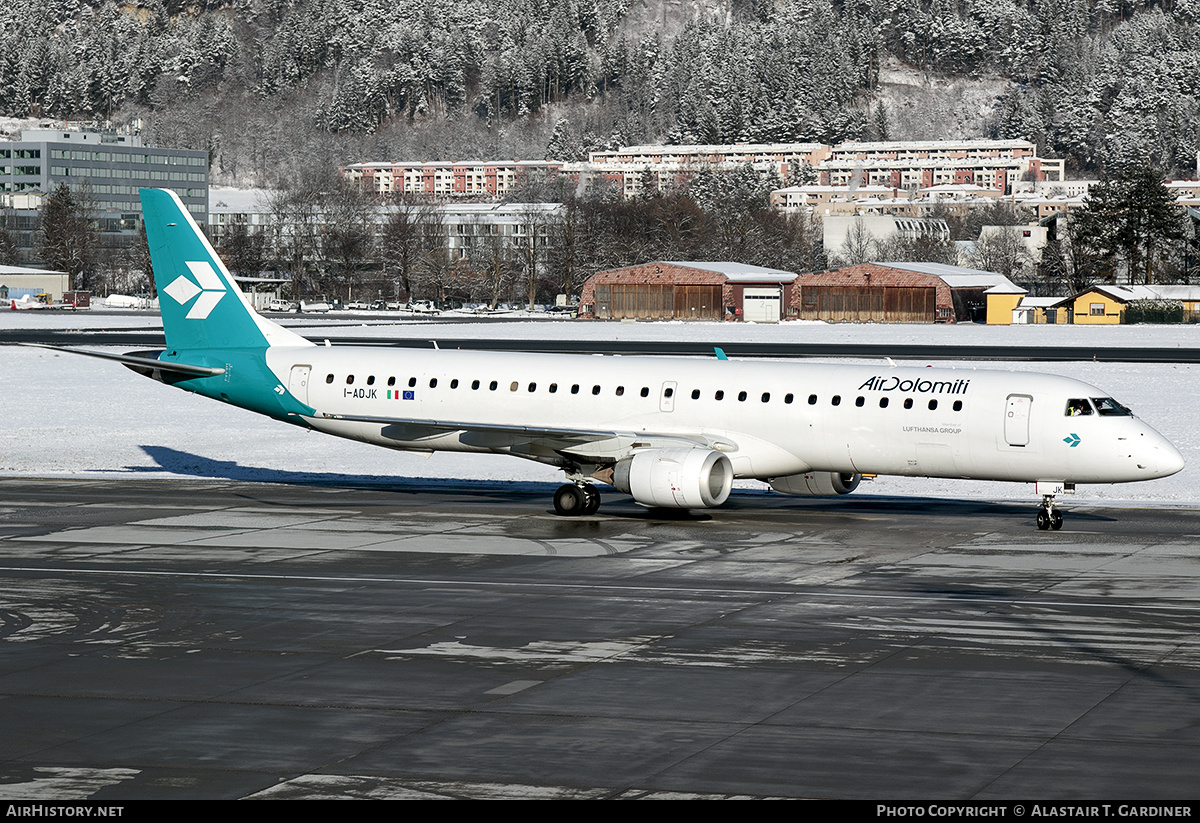 Aircraft Photo of I-ADJK | Embraer 195LR (ERJ-190-200LR) | Air Dolomiti | AirHistory.net #646984