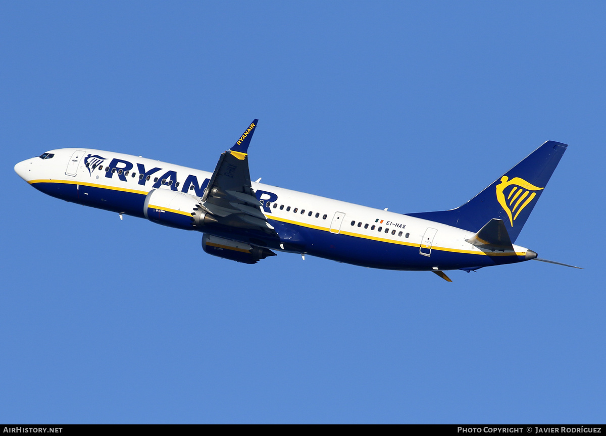 Aircraft Photo of EI-HAX | Boeing 737-8200 Max 200 | Ryanair | AirHistory.net #647270