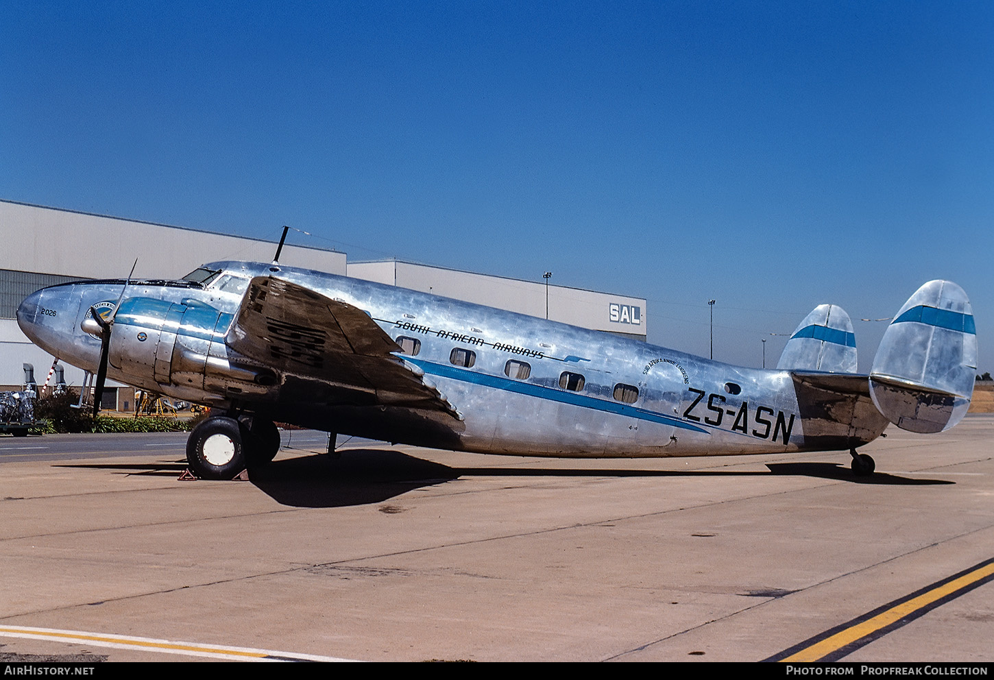 Aircraft Photo of ZS-ASN / 2026 | Lockheed 18-08 Lodestar | South African Airways - Suid-Afrikaanse Lugdiens | AirHistory.net #647355