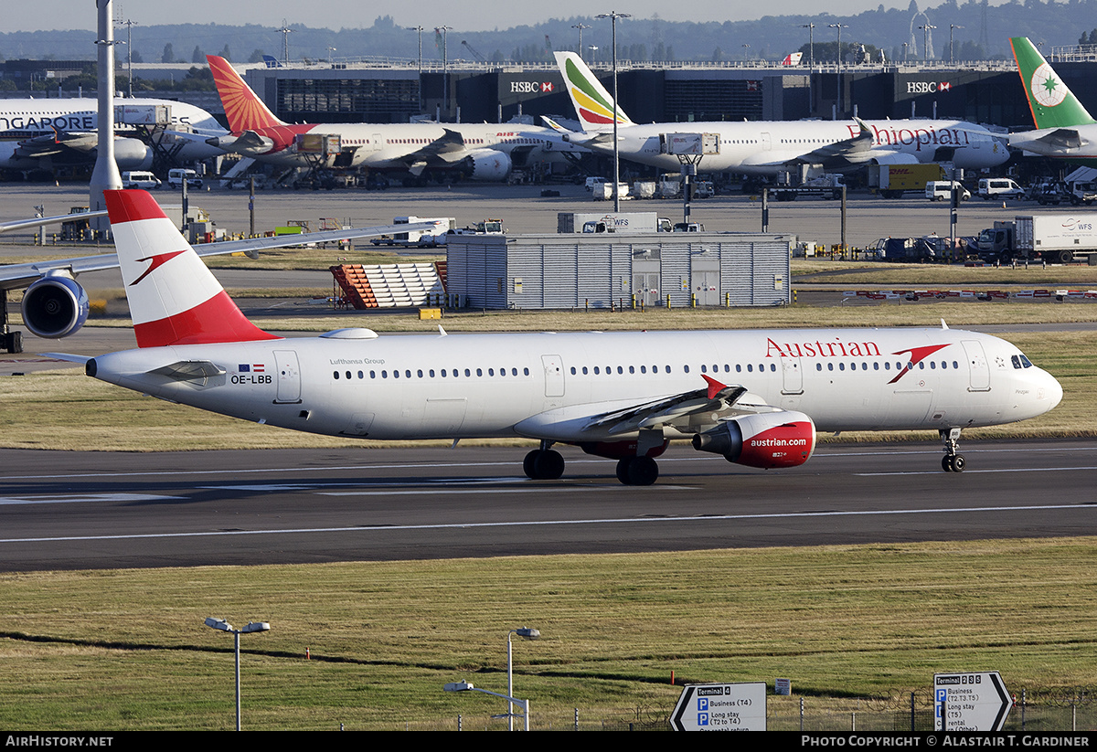 Aircraft Photo of OE-LBB | Airbus A321-111 | Austrian Airlines | AirHistory.net #647467