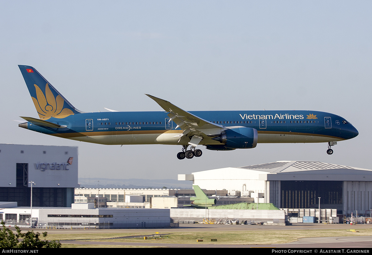 Aircraft Photo of VN-A871 | Boeing 787-9 Dreamliner | Vietnam Airlines | AirHistory.net #647486