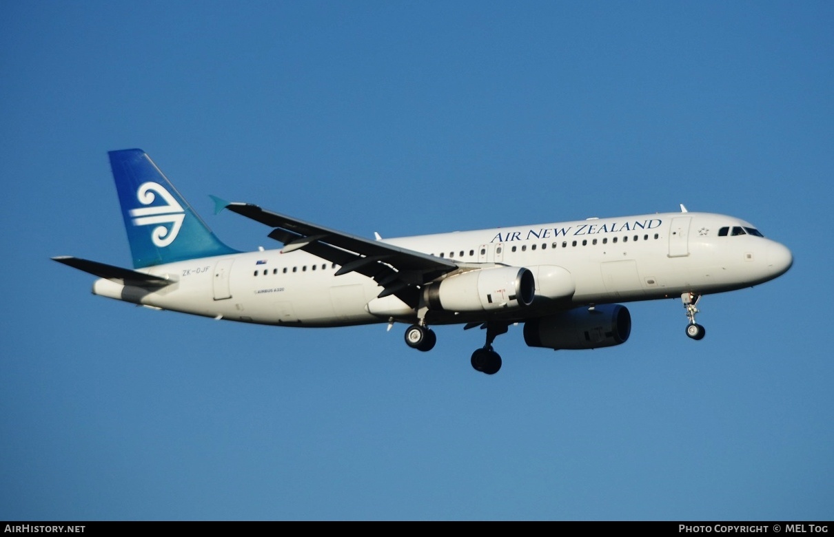 Aircraft Photo of ZK-OJF | Airbus A320-232 | Air New Zealand | AirHistory.net #649203