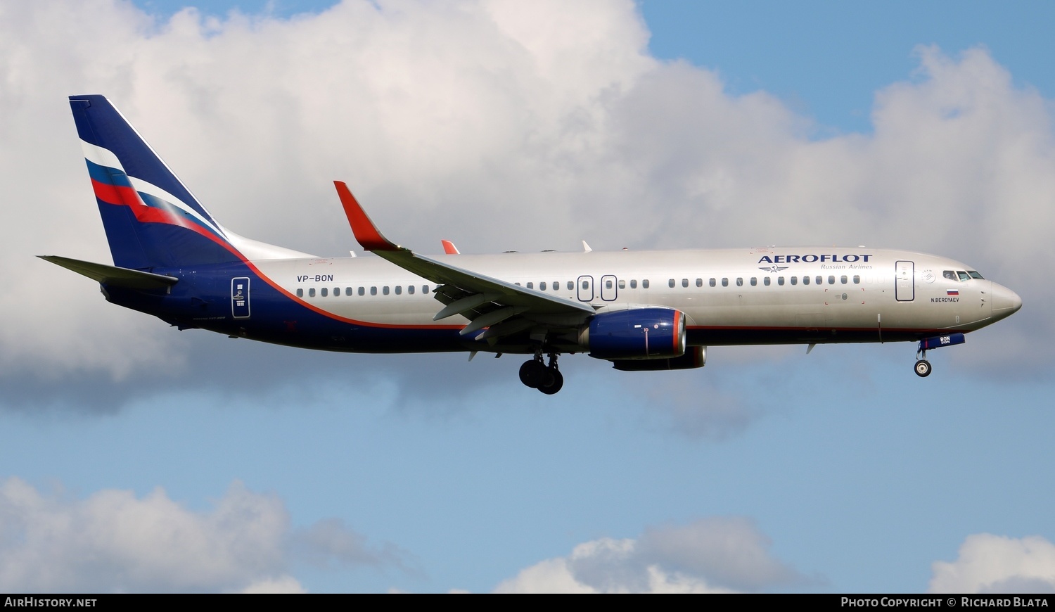 Aircraft Photo of VP-BON | Boeing 737-8LJ | Aeroflot - Russian Airlines | AirHistory.net #649738