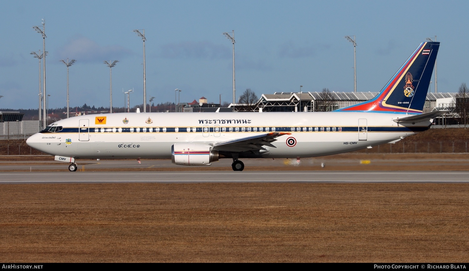 Aircraft Photo of B.L.11KH.MVK 01/38 / HS-CMV / 11-111 | Boeing 737-4Z6 | Thailand - Air Force | AirHistory.net #649883