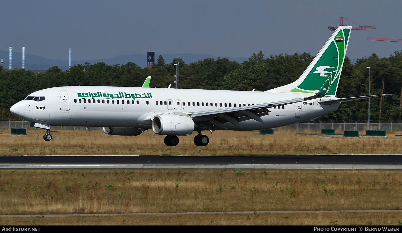 Aircraft Photo of OM-HEX | Boeing 737-81Q | Iraqi Airways | AirHistory.net #650668