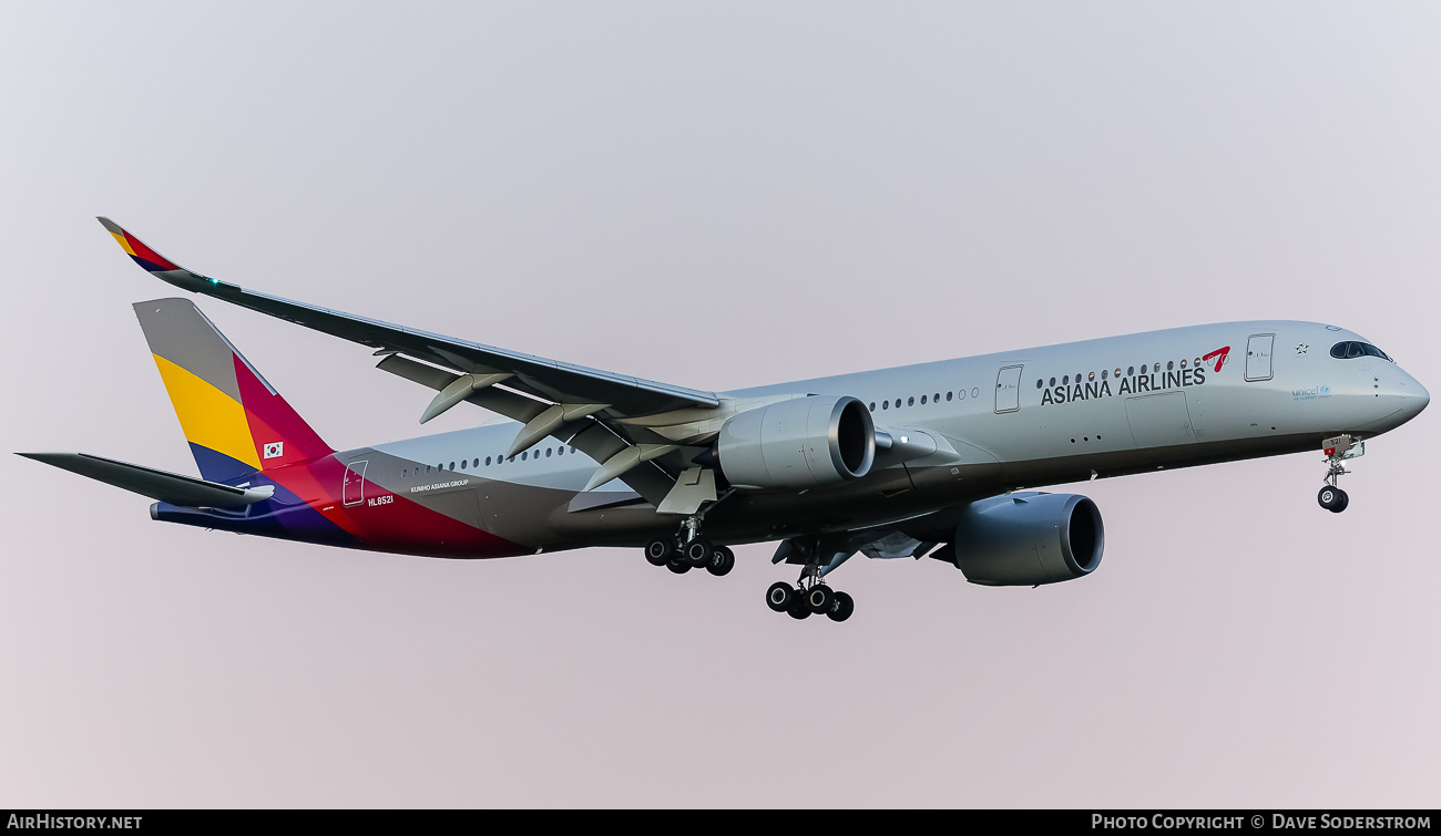 Aircraft Photo of HL8521 | Airbus A350-941 | Asiana Airlines | AirHistory.net #650897