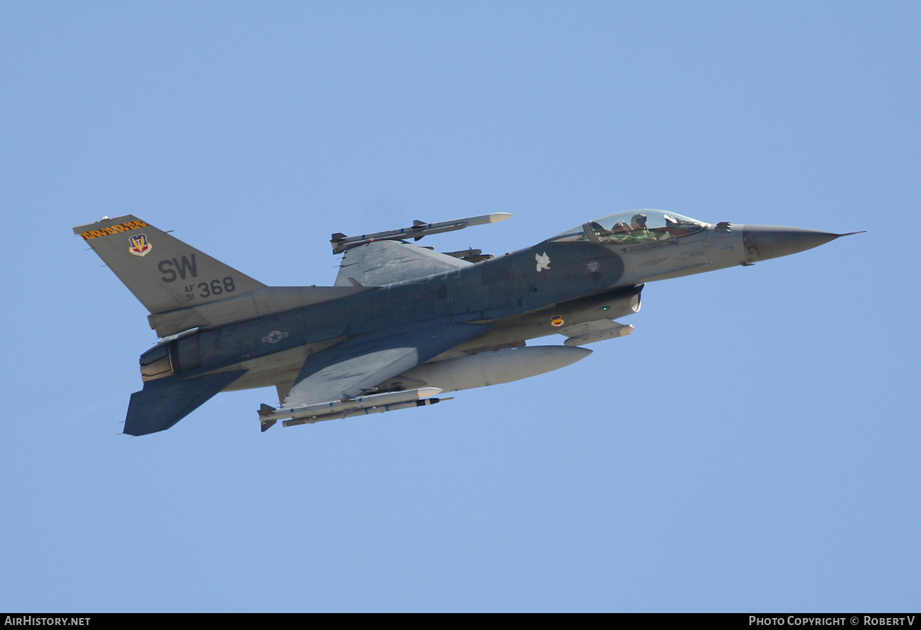 Aircraft Photo of 91-0368 / AF91-368 | General Dynamics F-16CM Fighting Falcon | USA - Air Force | AirHistory.net #651107