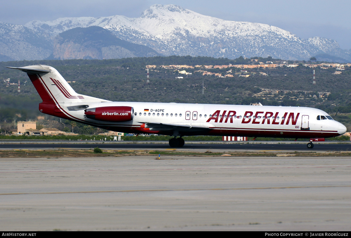 Aircraft Photo of D-AGPE | Fokker 100 (F28-0100) | Air Berlin | AirHistory.net #651584