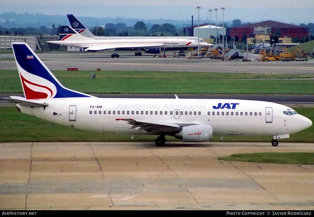 Aircraft Photo of YU-ANI | Boeing 737-3H9 | JAT Yugoslav Airlines - Jugoslovenski Aerotransport | AirHistory.net #651589