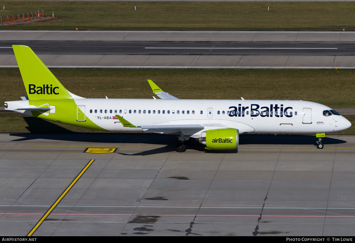 Aircraft Photo of YL-ABA | Airbus A220-371 (BD-500-1A11) | AirBaltic | AirHistory.net #651597